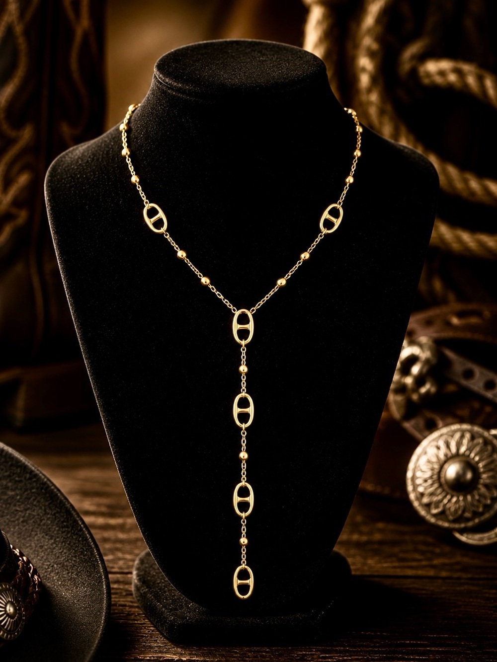 Chunky Cuban Chain Necklace | Gold Tone Statement Choker | Luxe Bold Glam Look - Picture 9 of 11